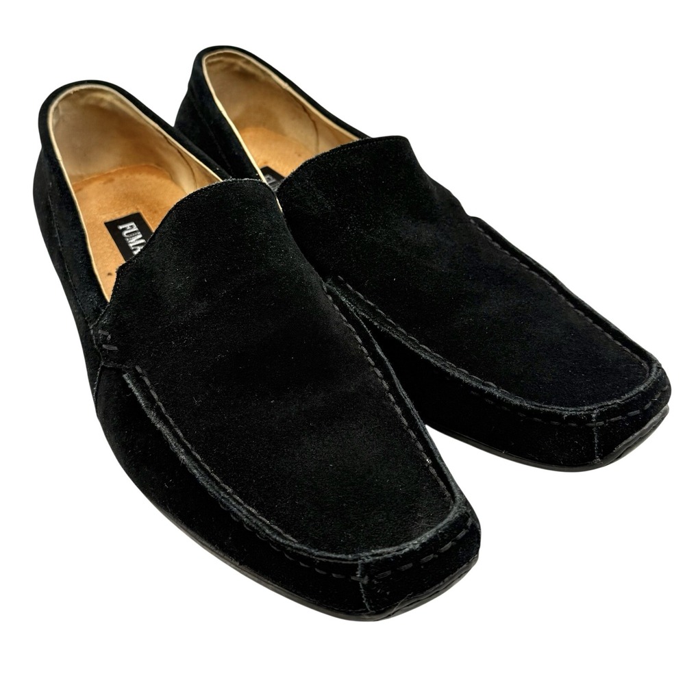 Fumagalli Loafers Drivers Dress Shoes Men Sz 12 Black Leather Suede Preppy Money